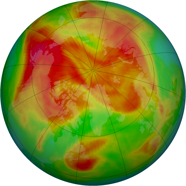 Arctic ozone map for 24 April 1985